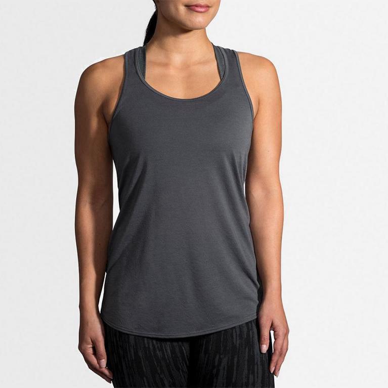 Brooks Distance NZ - Women's Running Tank Top - Grey (91687-UWXV)